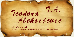 Teodora Aleksijević vizit kartica